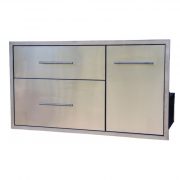 BBQ Island Double Drawer Slide Out Trash Combo 39×22 01