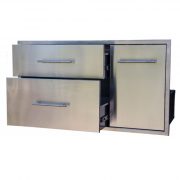 BBQ Island Double Drawer Slide Out Trash Combo 39×22 02